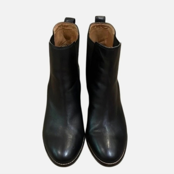 J. Crew Rory Chelsea Black Minimalist Heeled EUC Ankle Boots Sz 6 - Picture 2 of 8